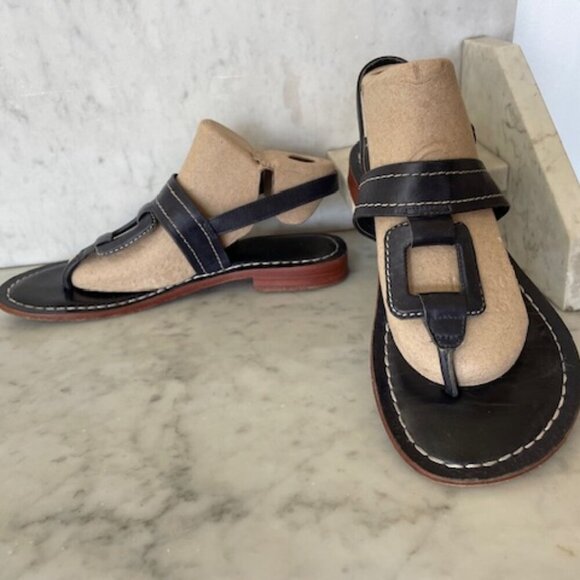 BERNARDO Women's Tegan T-Strap Leather Slingback Sandals 8 - Picture 7 of 16